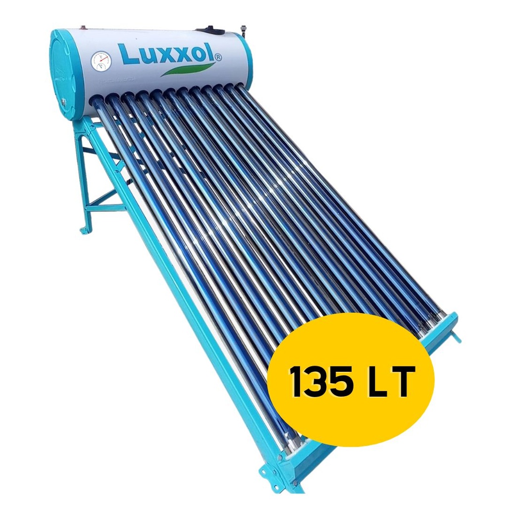 TERMA SOLAR LUXXOL LUMINUM - INOX 316 - 12 Tubos- 135 litros con TERMOMETRO