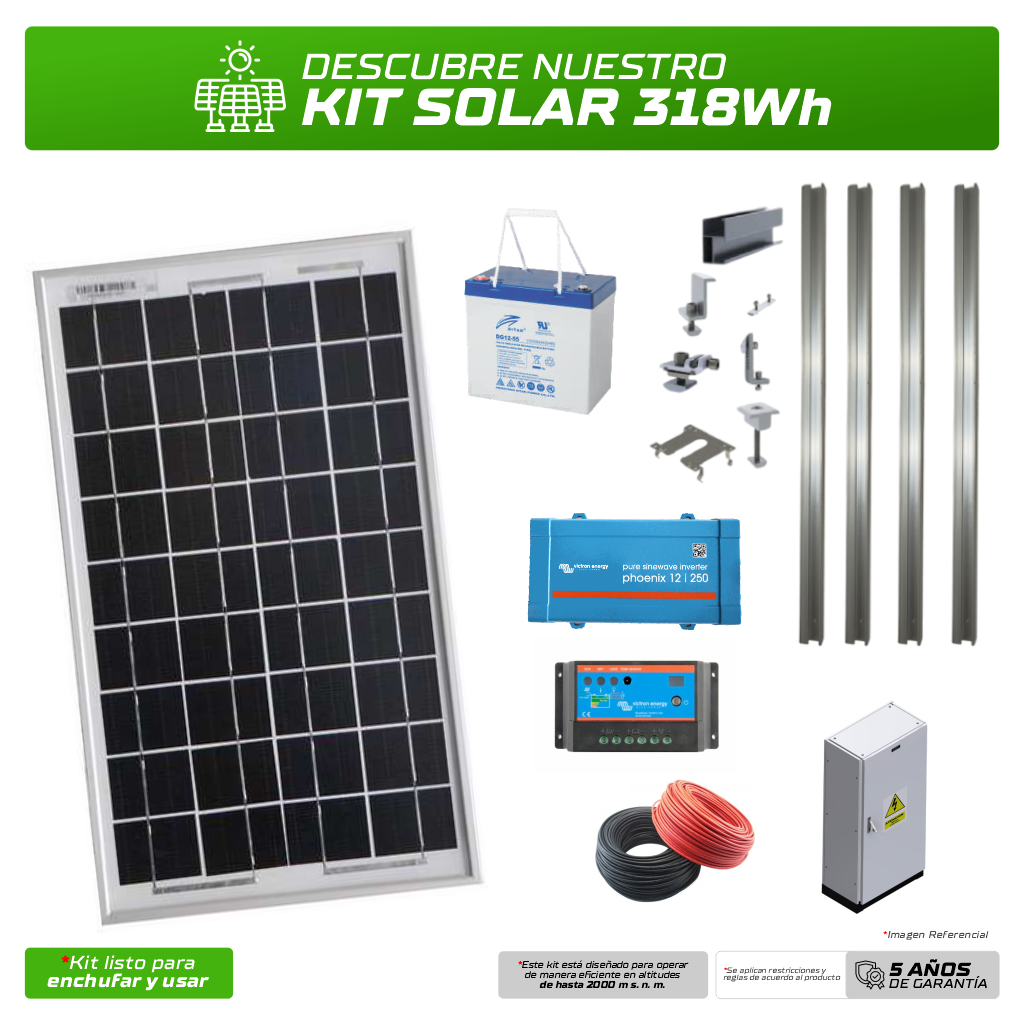 Kit solar 318Wh - Aislado