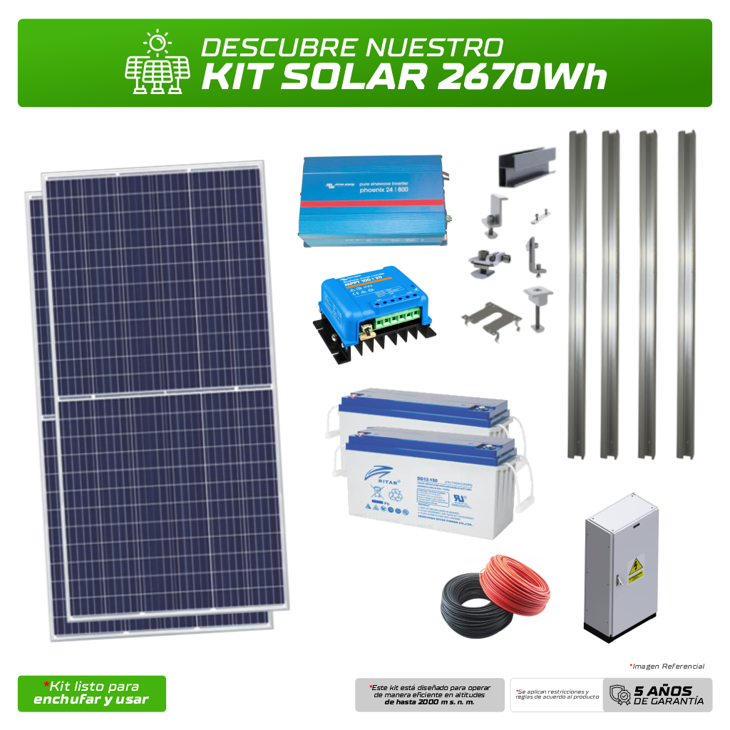 Kit Solar 2670Wh - Aislado