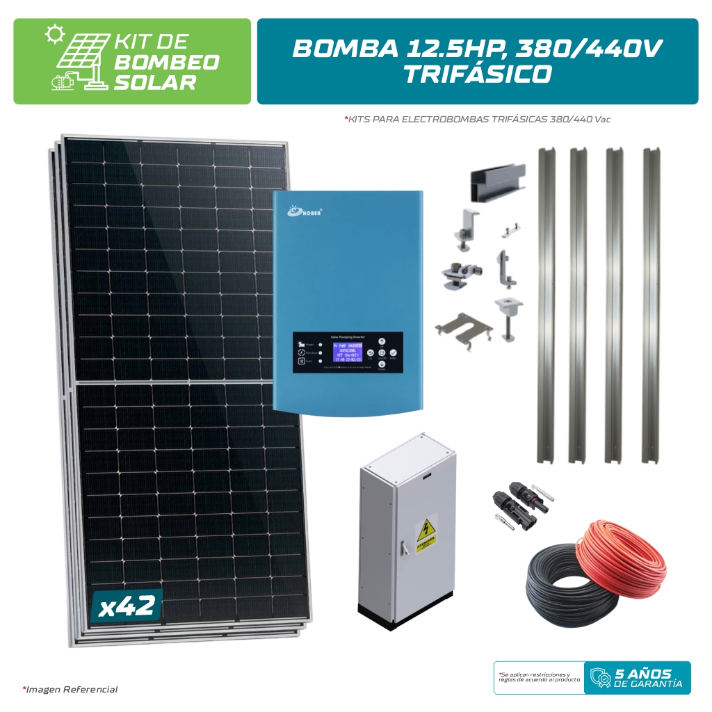 KIT BOMBEO SOLAR PARA BOMBA 12.5HP, 380/440Vac TRIFÁSICO