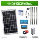 Kit solar 1000 wh-Aislado con 4 baterías, panel solar, controlador, inversor y accesorios